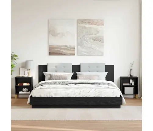 Gultas Skapis 2 Pcs Melns Ozolkoks 40 X 30 X 50 Cm Vidaxl