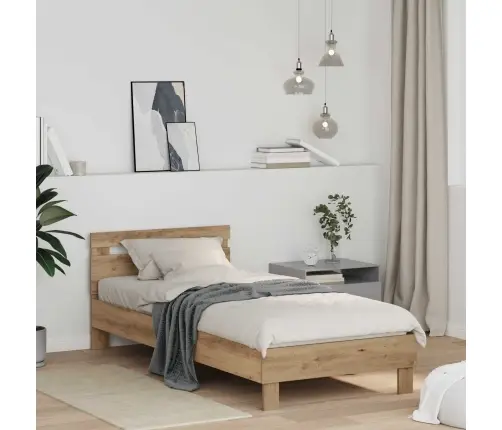 Gultas Rāmis Artisānā Ozols 75 X 190 Cm Inženierijas Koks Vidaxl