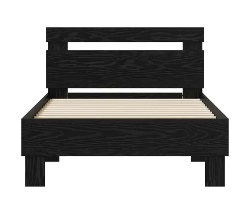 Gultas Rāmis Melns Ozolkoks 75 X 190 Cm Inženierijas Koks Vidaxl