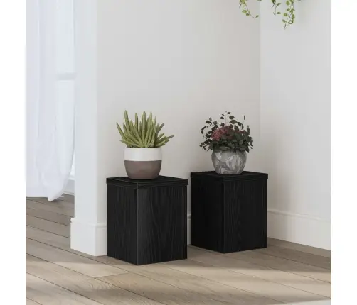 Taimede Alus 2 Pcs Must Tamm 15 X 15 X 20 Cm Tehispuit