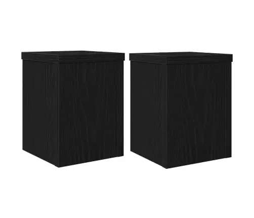 Taimede Alus 2 Pcs Must Tamm 15 X 15 X 20 Cm Tehispuit