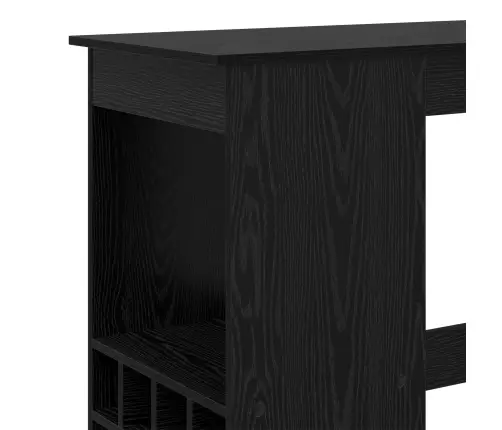 Bāra Galds Ar Plauktu Melns Ozolkoks 90 X 47.5 X 103.5 Cm Vidaxl