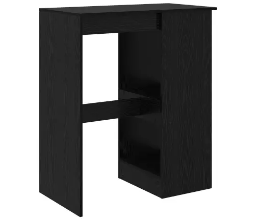 Bāra Galds Ar Plauktu Melns Ozolkoks 90 X 47.5 X 103.5 Cm Vidaxl