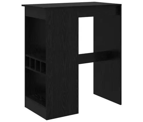 Bāra Galds Ar Plauktu Melns Ozolkoks 90 X 47.5 X 103.5 Cm Vidaxl