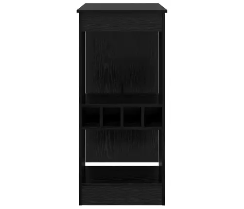 Bāra Galds Ar Plauktu Melns Ozolkoks 90 X 47.5 X 103.5 Cm Vidaxl
