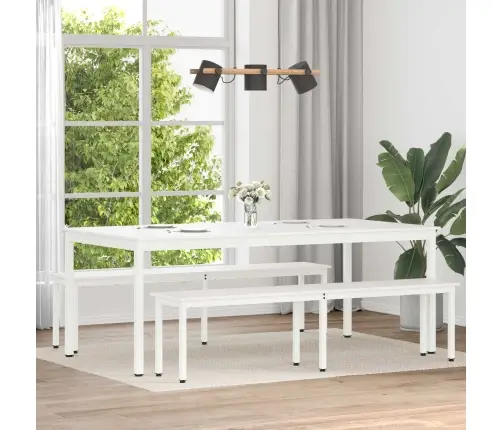 Söögilaud Valge 200 X 100 X 75 Cm Tahke Mänd