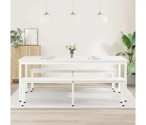 Söögilaud Valge 200 X 100 X 75 Cm Tahke Mänd