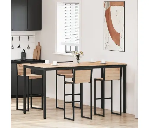 Baro Stalas Natūrali 110 X 55 X 105 Cm Kietos Pušies Mediena