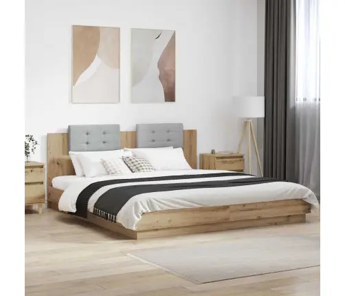 Peatsiga Voodiraam Peaga Käsitööpuu 200 X 200 Cm Tehispuit