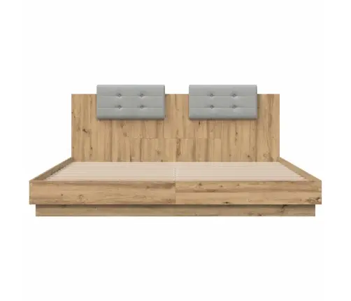 Peatsiga Voodiraam Peaga Käsitööpuu 200 X 200 Cm Tehispuit