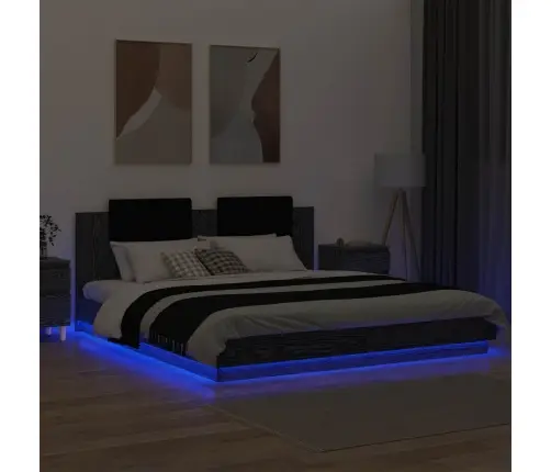 Lovos Rėmas Su Galvūgaliu Juodas Ąžuolas 200 X 200 Cm