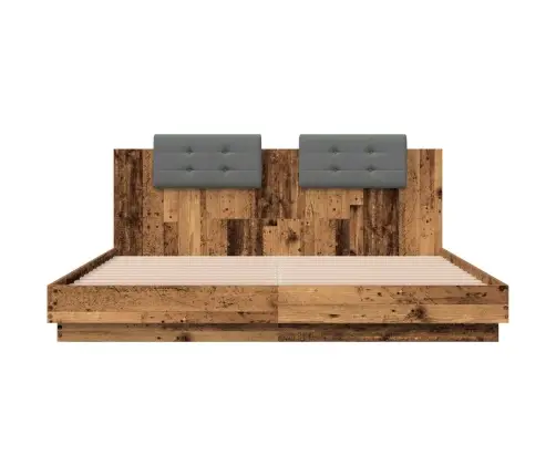 Gultas Rāmis Ar Atzveltni Ar Uzglabāšanu Vecs Koks 180 X 200 Cm Vidaxl