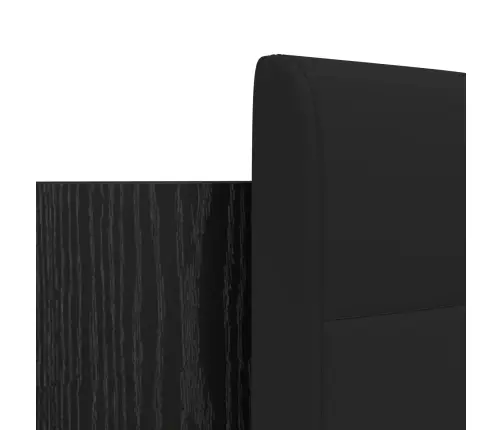Gultas Rāmis Ar Atzveltni Melns Ozolkoks 160 X 200 Cm Vidaxl