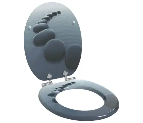 Tualetes Sēdeklis 2 Pcs Pelēka 44 X 38 Cm Mdf Plāksne Vidaxl