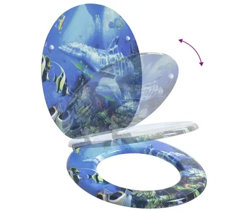 Tualetes Sēdeklis 2 Pcs Zila 44 X 38 Cm Mdf Plāksne Vidaxl