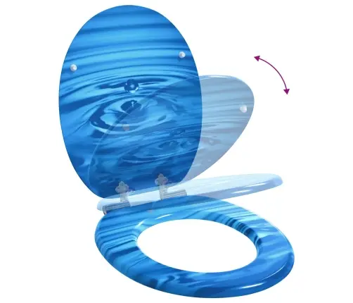 Tualetes Sēdeklis 2 Pcs Zils Pilieniņš 44 X 38 Cm Mdf Plāksne Vidaxl