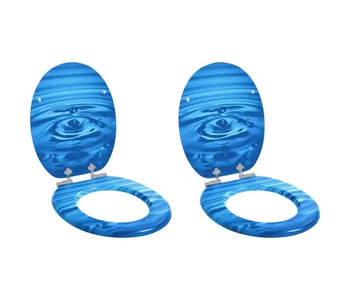 Tualetes Sēdeklis 2 Pcs Zils Pilieniņš 44 X 38 Cm Mdf Plāksne Vidaxl