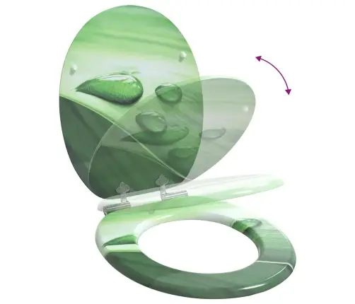 Tualetes Sēdeklis 2 Pcs Zaļš Pilieniņš 44 X 38 Cm Mdf Plāksne Vidaxl