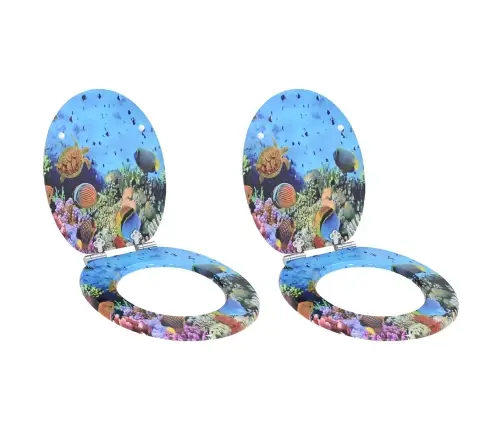 Tualetes Sēdeklis 2 Pcs Dziļi Jūras Zils 44 X 38 Cm Mdf Plāksne Vidaxl