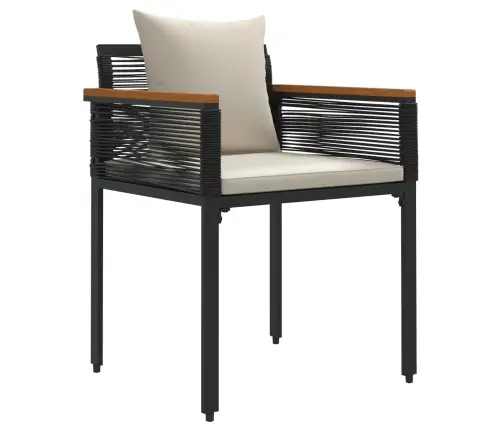 Āra Mēbeļu Komplekts 4 Pcs Melns Un Krēmkrāsas Balts Pe Ratan Vidaxl