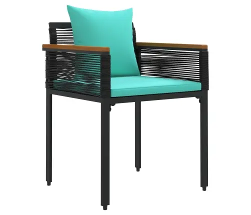 Āra Mēbeļu Komplekts 4 Pcs Melns Un Tirkīzs Pe Ratan Vidaxl