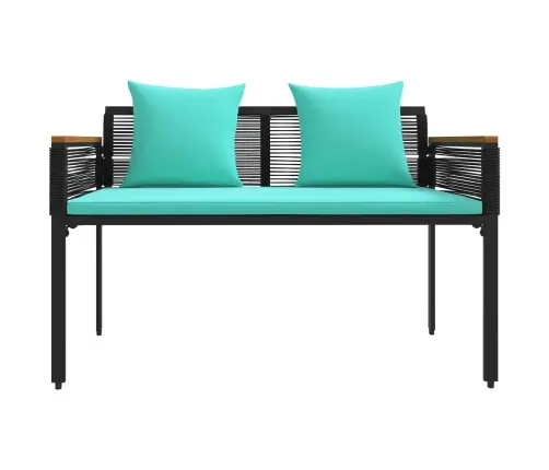 Āra Mēbeļu Komplekts 4 Pcs Melns Un Tirkīzs Pe Ratan Vidaxl