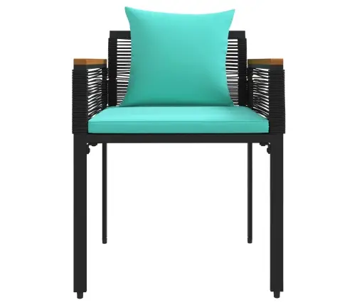 Āra Mēbeļu Komplekts 4 Pcs Melns Un Tirkīzs Pe Ratan Vidaxl