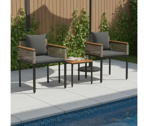 Āra Mēbeļu Komplekts 3 Pcs Pelēks Un Tumši Pelēks Pe Ratan Vidaxl