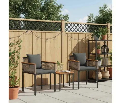 Āra Mēbeļu Komplekts 3 Pcs Pelēks Un Tumši Pelēks Pe Ratan Vidaxl