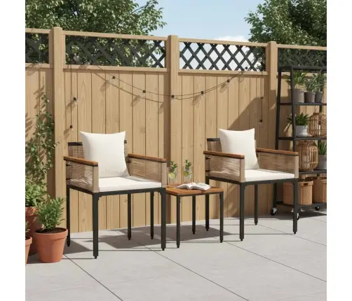 Āra Mēbeļu Komplekts 3 Pcs Beige Un Krēmbalta Pe Ratan Vidaxl