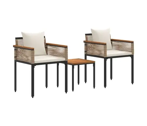 Āra Mēbeļu Komplekts 3 Pcs Beige Un Krēmbalta Pe Ratan Vidaxl