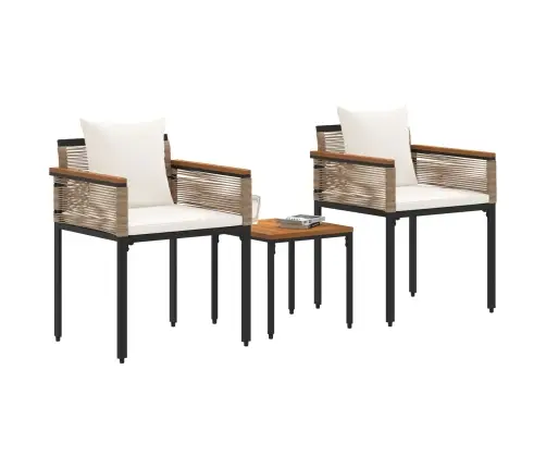 Āra Mēbeļu Komplekts 3 Pcs Beige Un Krēmbalta Pe Ratan Vidaxl