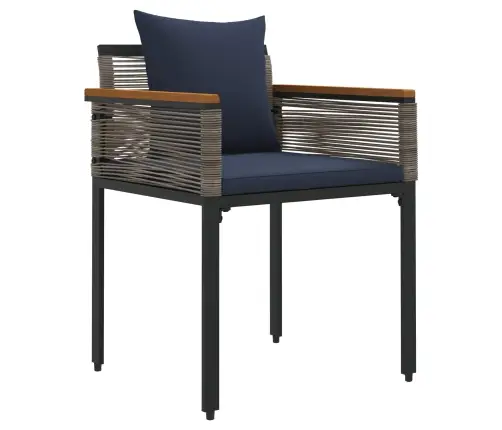 Āra Mēbeļu Komplekts 3 Pcs Pelēka Un Tumši Zila Pe Ratan Vidaxl