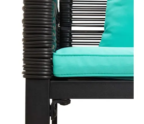 Lauko Baldų Komplektas 3 Pcs Juoda Ir Turkio Pe Ratanas