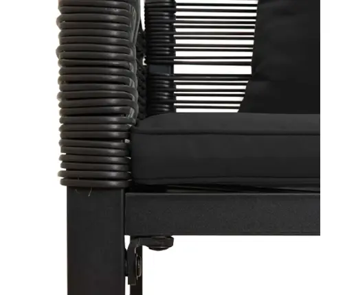 Āra Sols Ar Spilvenu Melna 117 X 54 X 74.5 Cm Poliratāns Vidaxl