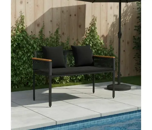 Āra Sols Ar Spilvenu Melna 117 X 54 X 74.5 Cm Poliratāns Vidaxl