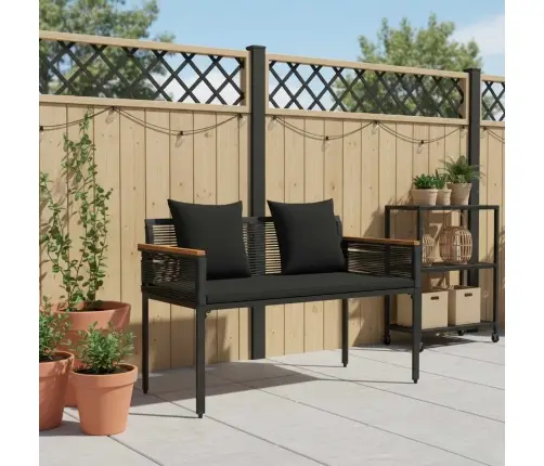 Āra Sols Ar Spilvenu Melna 117 X 54 X 74.5 Cm Poliratāns Vidaxl