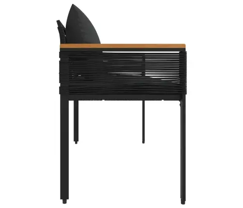 Āra Sols Ar Spilvenu Melna 117 X 54 X 74.5 Cm Poliratāns Vidaxl