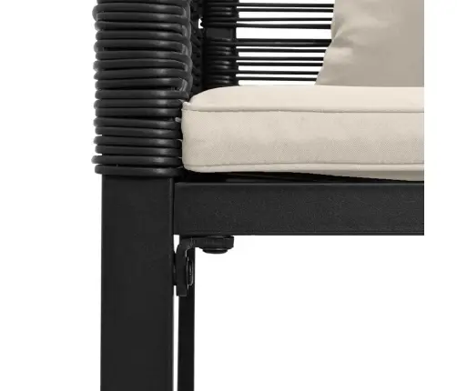 Välibank Must Ja Kreemvalge 117 X 54 X 74.5 Cm Polürotang