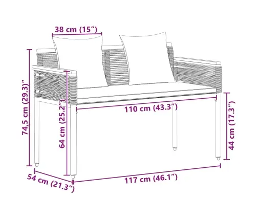 Lauko Suolas Pilka Ir Tamsiai Mėlyna 117 X 54 X 74.5 Cm