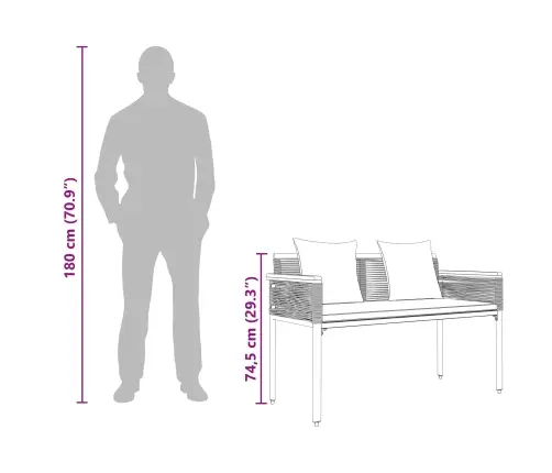 Lauko Suolas Pilka Ir Tamsiai Mėlyna 117 X 54 X 74.5 Cm