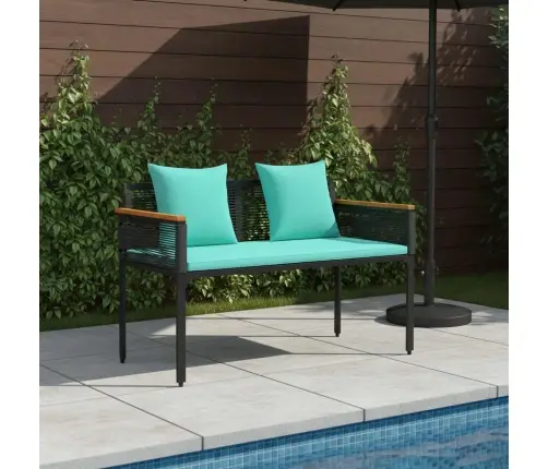 Välibank Must Ja Türkiissinine 117 X 54 X 74.5 Cm Polürotang