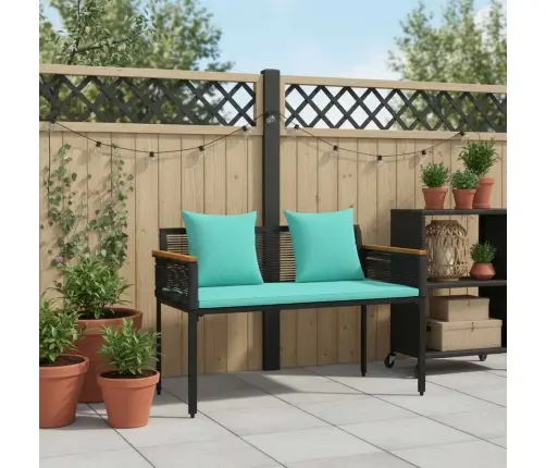 Välibank Must Ja Türkiissinine 117 X 54 X 74.5 Cm Polürotang