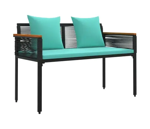 Välibank Must Ja Türkiissinine 117 X 54 X 74.5 Cm Polürotang