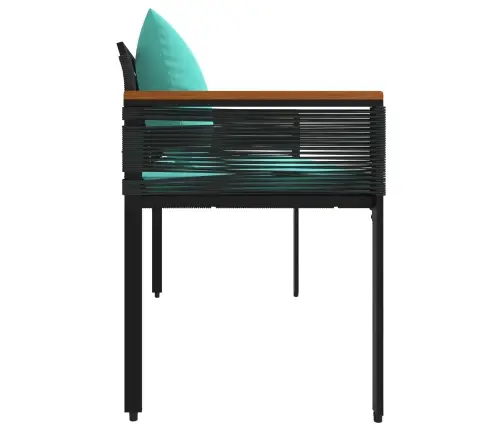 Välibank Must Ja Türkiissinine 117 X 54 X 74.5 Cm Polürotang