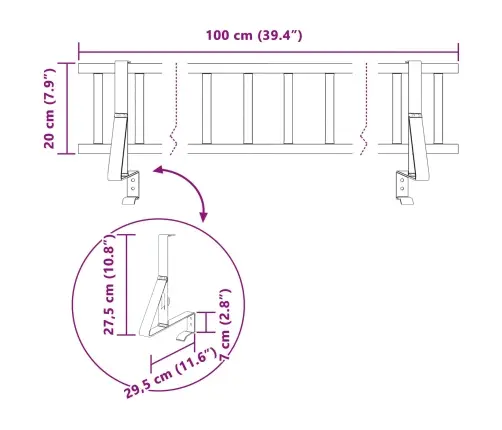 Jumta Sniega Aizsargs Antracīts 100 X 29,5 X 34,5 Cm Tērauds Vidaxl