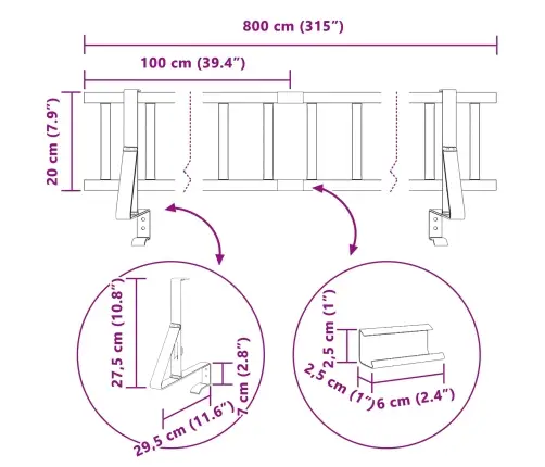 Jumta Sniega Aizsargs Antracīts 800 X 29,5 X 34,5 Cm Tērauds Vidaxl