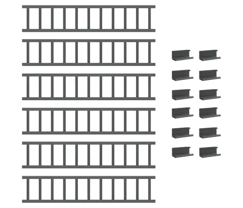 Jumta Sniega Aizsargs Antracīts 600 X 2,5 X 20 Cm Tērauds Vidaxl