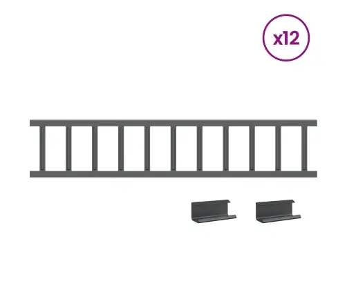 Jumta Sniega Aizsargs Antracīts 1200 X 2,5 X 20 Cm Tērauds Vidaxl