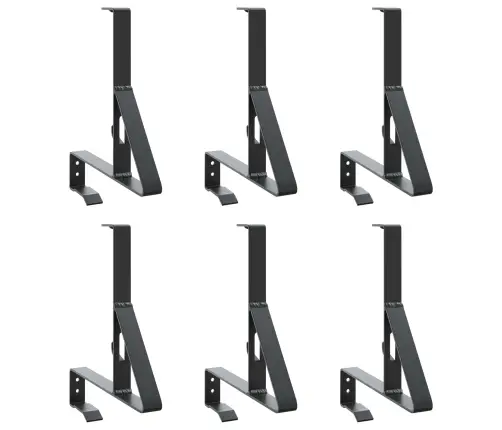 Sniega Aizsardzības Atbalsts 6 Pcs Melna 29,5 X 3 X 34,5 Cm Vidaxl